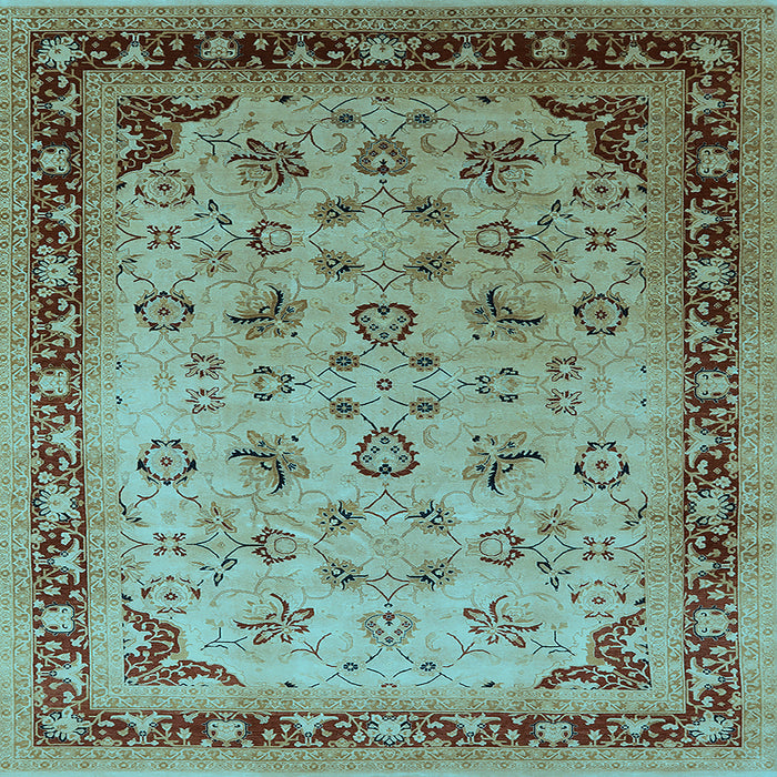 Square Oriental Light Blue Traditional Rug, urb1069lblu