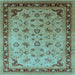 Square Oriental Light Blue Traditional Rug, urb1069lblu