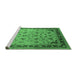 Sideview of Machine Washable Oriental Emerald Green Traditional Area Rugs, wshurb1069emgrn
