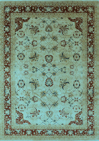 Oriental Light Blue Traditional Rug, urb1069lblu