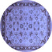 Round Oriental Blue Traditional Rug, urb1069blu