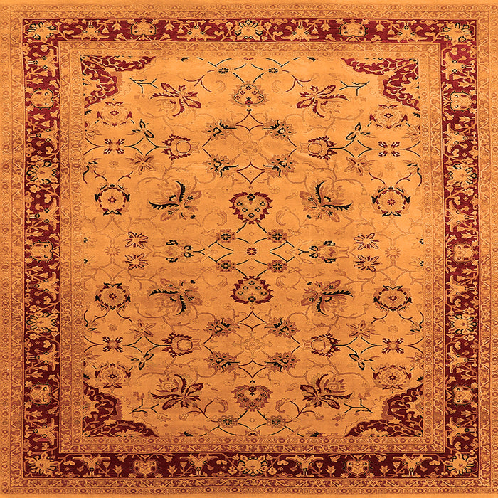 Square Oriental Orange Traditional Rug, urb1069org