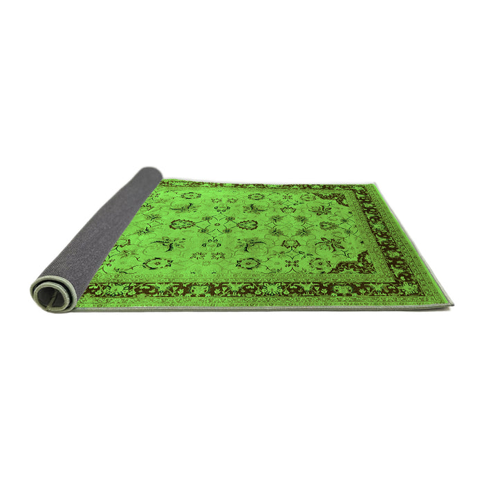 Sideview of Oriental Green Traditional Rug, urb1069grn