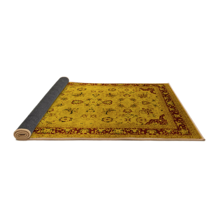 Sideview of Oriental Yellow Traditional Rug, urb1069yw