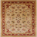 Square Mid-Century Modern Mahogany Brown Oriental Rug, urb1069