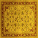 Square Oriental Yellow Traditional Rug, urb1069yw
