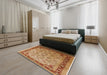 Machine Washable Industrial Modern Mahogany Brown Rug in a Bedroom, wshurb1069