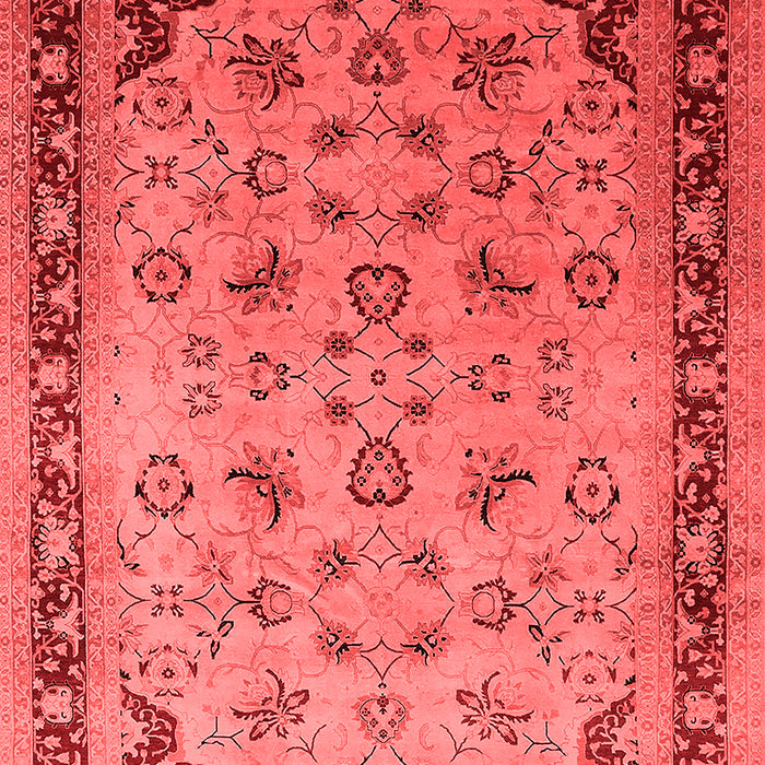 Machine Washable Oriental Red Traditional Rug, wshurb1069red