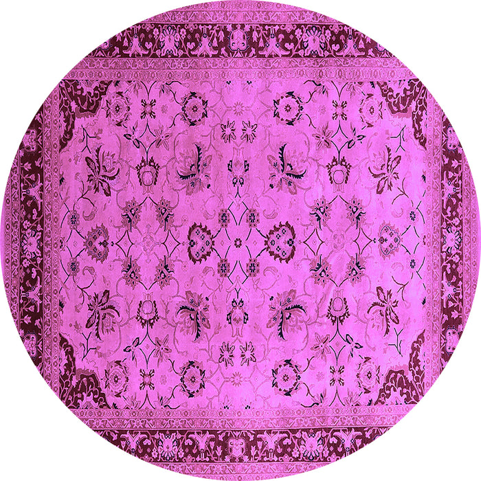Round Machine Washable Oriental Purple Traditional Area Rugs, wshurb1069pur