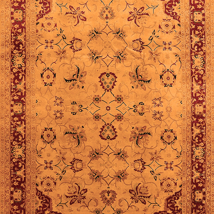 Machine Washable Oriental Orange Traditional Area Rugs, wshurb1069org