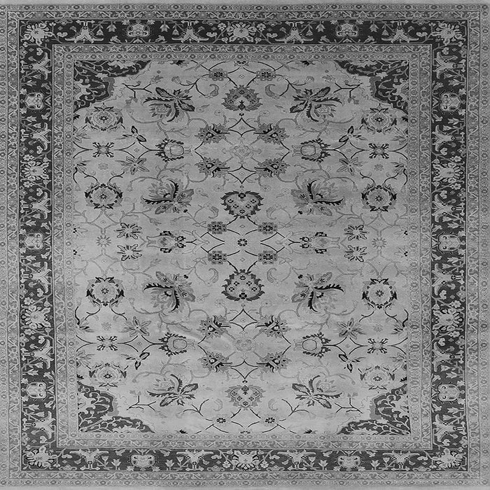 Square Machine Washable Oriental Gray Traditional Rug, wshurb1069gry