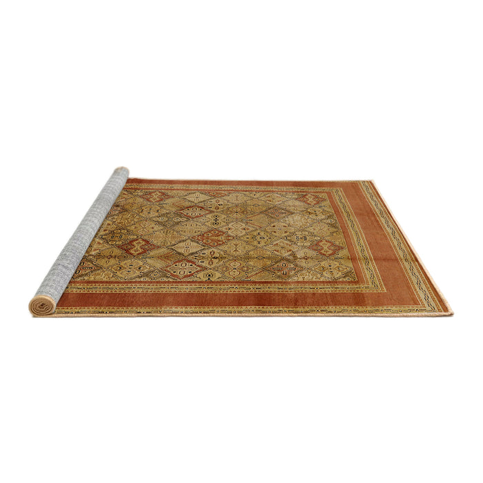 Sideview of Machine Washable Industrial Modern Mahogany Brown Rug, wshurb1070