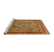 Sideview of Machine Washable Industrial Modern Mahogany Brown Rug, wshurb1070