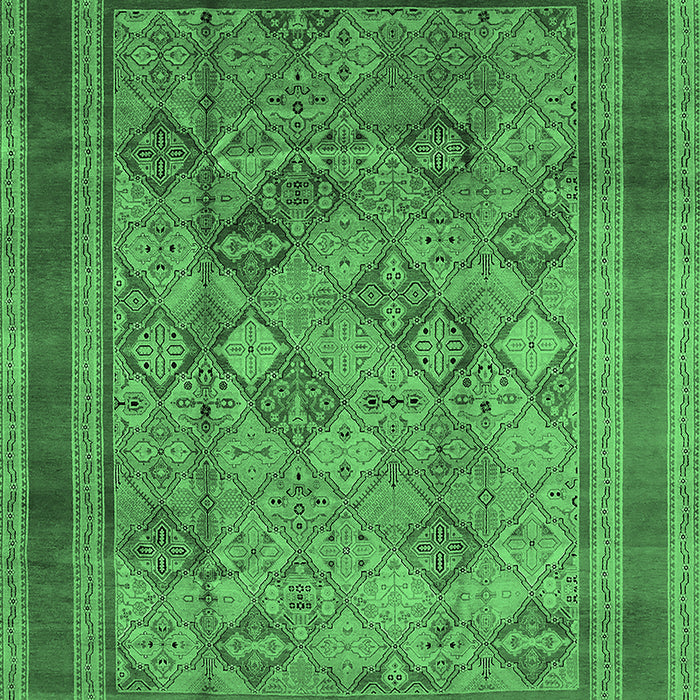 Machine Washable Oriental Emerald Green Industrial Area Rugs, wshurb1070emgrn