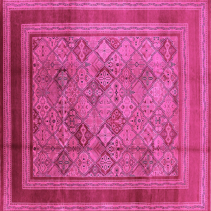 Square Oriental Pink Industrial Rug, urb1070pnk