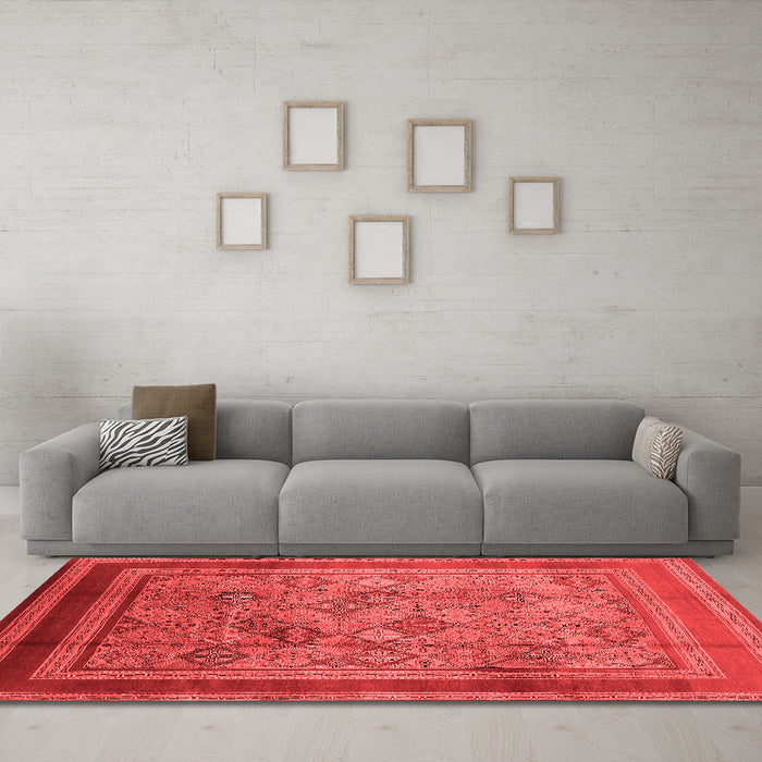 Industrial Red Washable Rugs