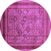 Round Oriental Purple Industrial Rug, urb1070pur