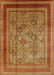 Mid-Century Modern Mahogany Brown Oriental Rug, urb1070