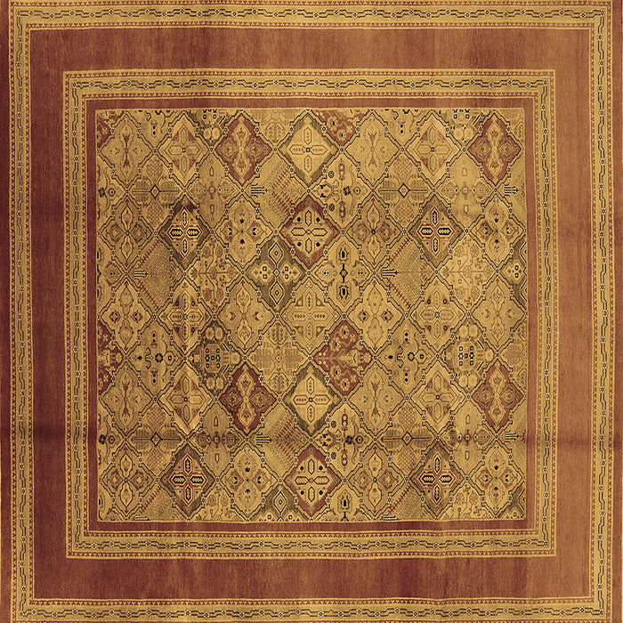 Square Oriental Brown Industrial Rug, urb1070brn