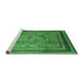 Sideview of Machine Washable Oriental Emerald Green Industrial Area Rugs, wshurb1070emgrn