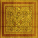 Square Oriental Yellow Industrial Rug, urb1070yw