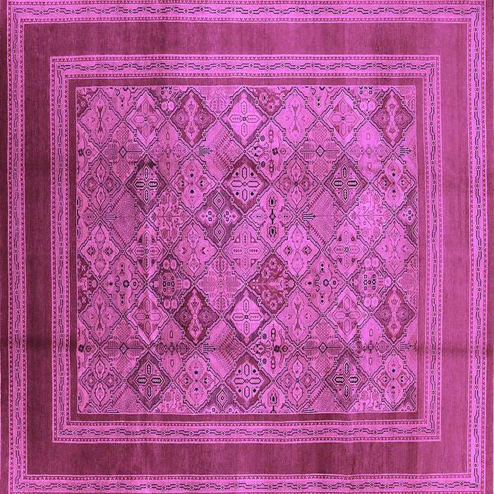 Square Machine Washable Oriental Purple Industrial Area Rugs, wshurb1070pur
