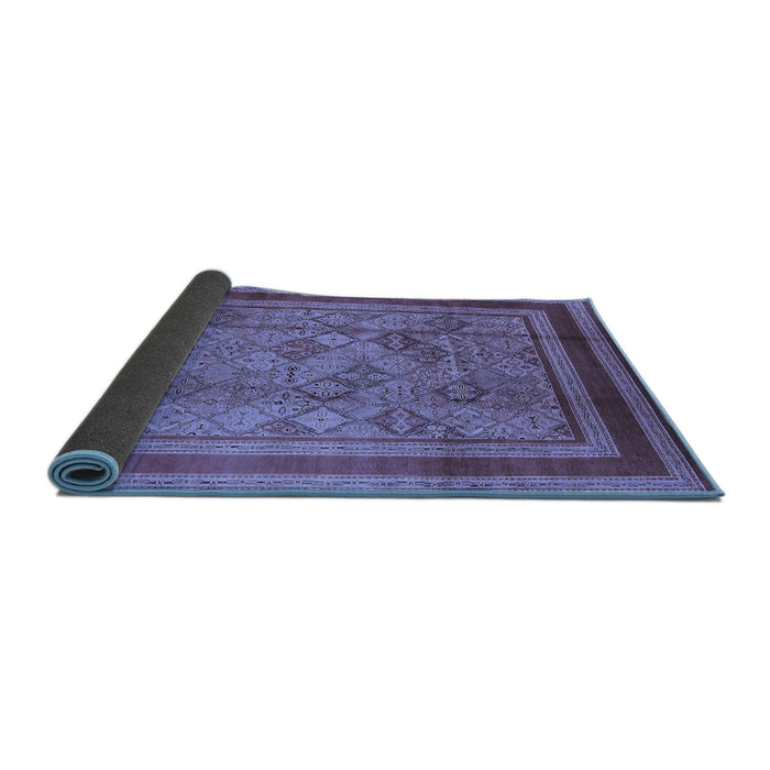 Sideview of Oriental Blue Industrial Rug, urb1070blu
