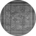 Round Oriental Gray Industrial Rug, urb1070gry