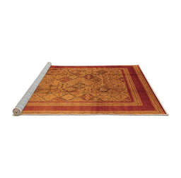 Sideview of Machine Washable Oriental Orange Industrial Area Rugs, wshurb1070org