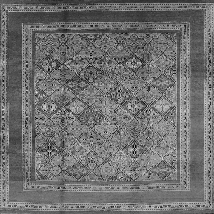 Square Machine Washable Oriental Gray Industrial Rug, wshurb1070gry