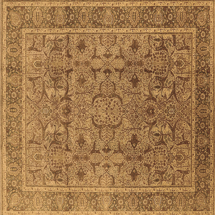 Square Machine Washable Oriental Brown Traditional Rug, wshurb1071brn