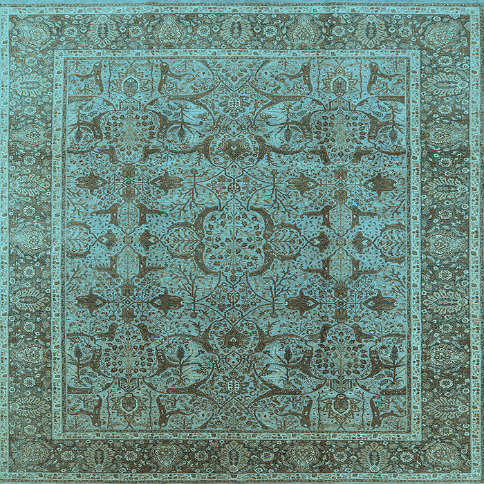 Square Oriental Light Blue Traditional Rug, urb1071lblu
