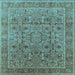 Square Oriental Light Blue Traditional Rug, urb1071lblu
