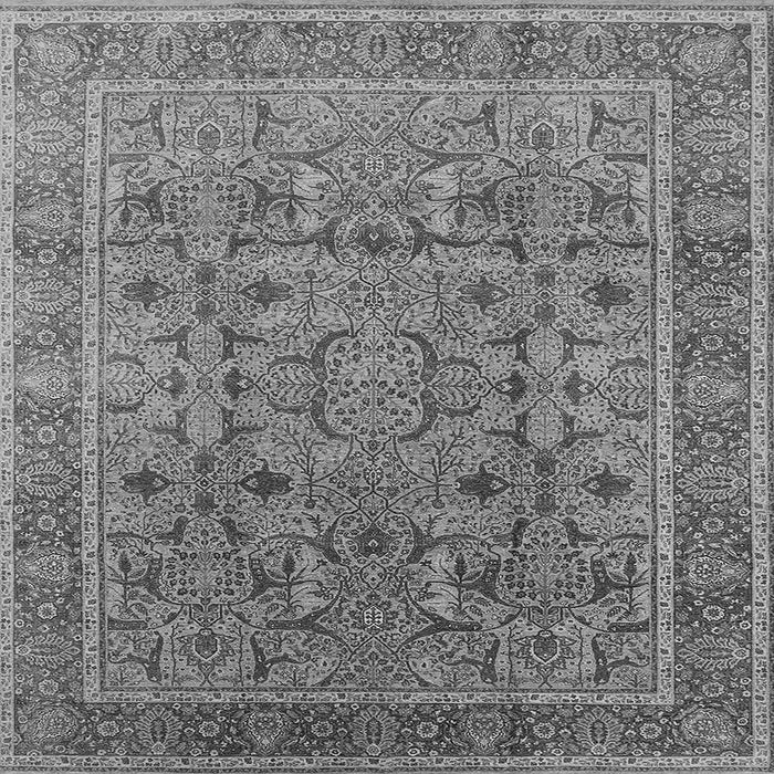 Square Machine Washable Oriental Gray Traditional Rug, wshurb1071gry