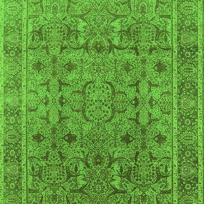 Machine Washable Oriental Green Traditional Area Rugs, wshurb1071grn