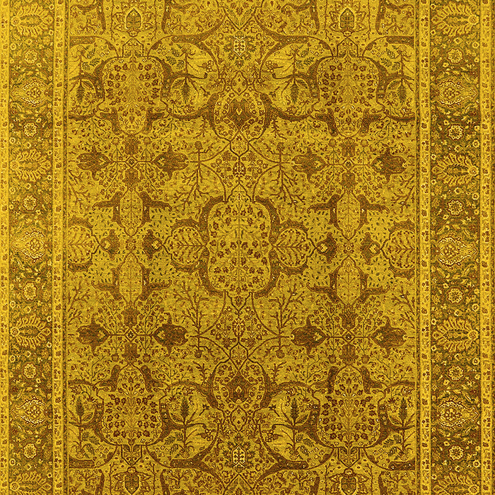 Oriental Yellow Traditional Rug, urb1071yw