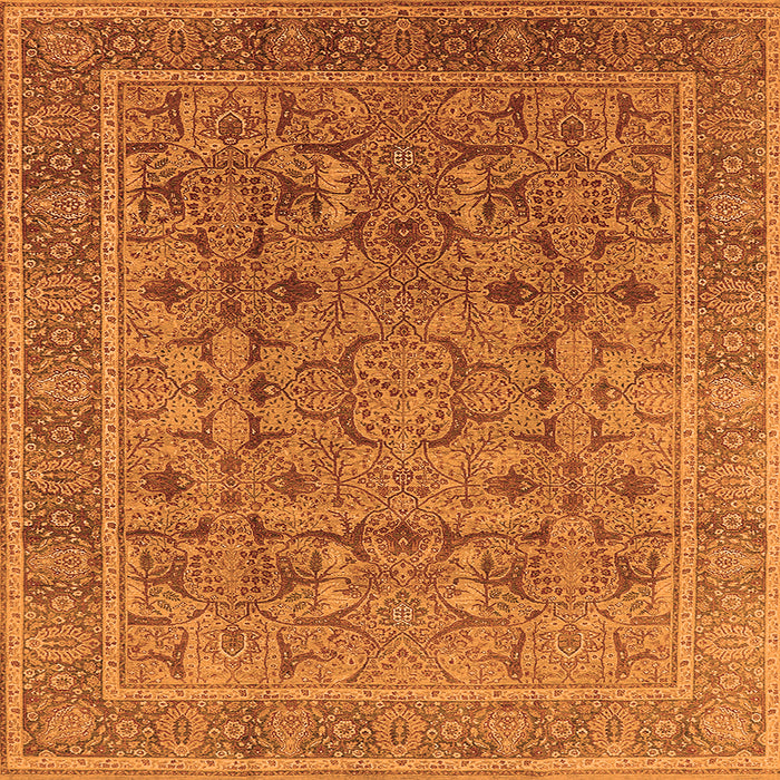 Square Oriental Orange Traditional Rug, urb1071org