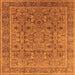 Square Oriental Orange Traditional Rug, urb1071org