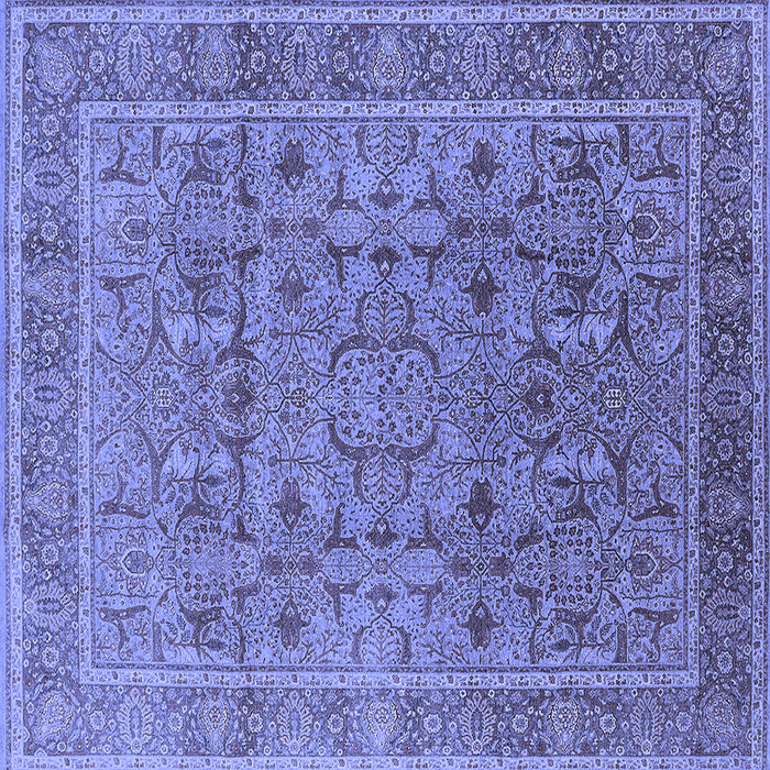 Square Oriental Blue Traditional Rug, urb1071blu
