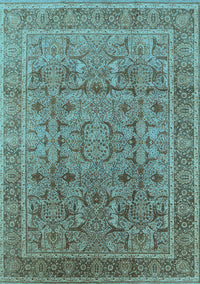 Oriental Light Blue Traditional Rug, urb1071lblu