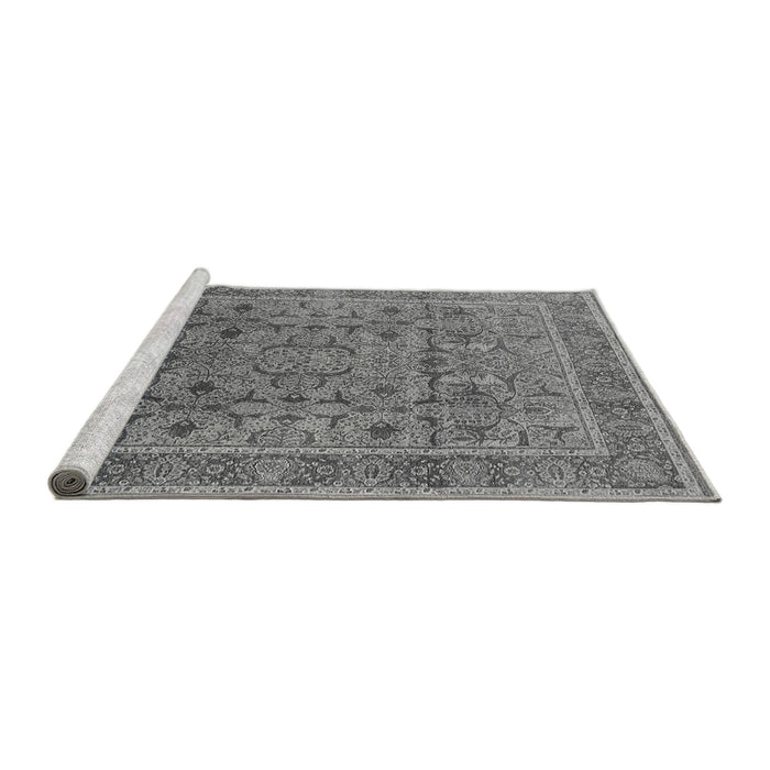 Sideview of Machine Washable Oriental Gray Traditional Rug, wshurb1071gry