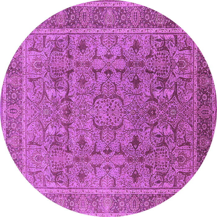 Round Machine Washable Oriental Purple Traditional Area Rugs, wshurb1071pur