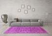 Machine Washable Oriental Purple Traditional Area Rugs in a Living Room, wshurb1071pur