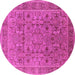 Round Oriental Pink Traditional Rug, urb1071pnk