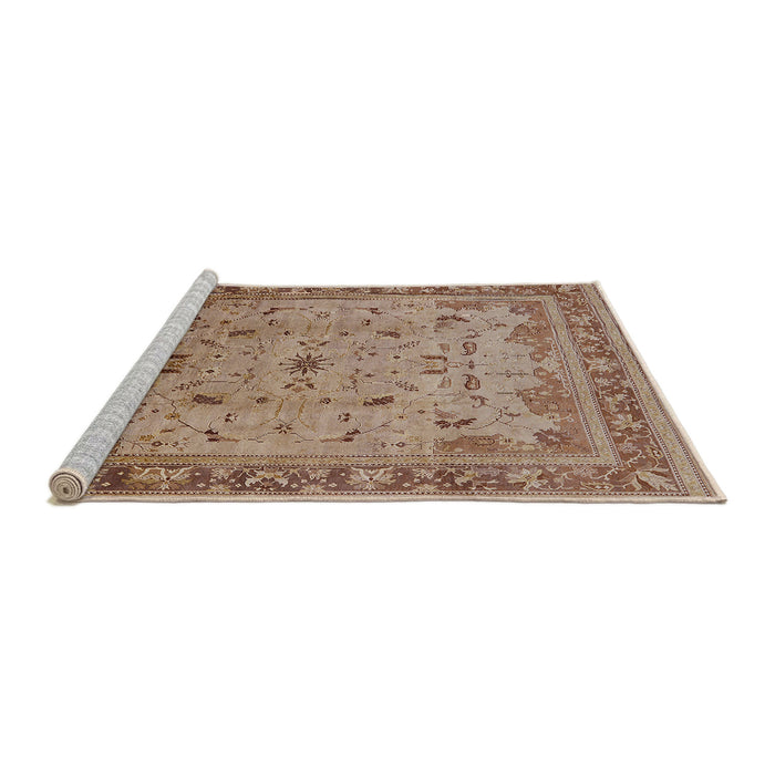 Sideview of Machine Washable Industrial Modern Light Copper Gold Rug, wshurb1072