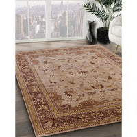 Mid-Century Modern Light Copper Gold Oriental Rug, urb1072