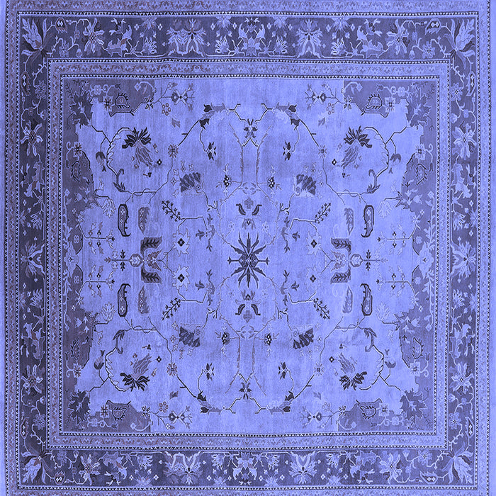 Square Machine Washable Oriental Blue Traditional Rug, wshurb1072blu