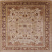 Square Mid-Century Modern Light Copper Gold Oriental Rug, urb1072