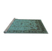 Sideview of Machine Washable Oriental Light Blue Traditional Rug, wshurb1072lblu