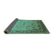 Sideview of Oriental Turquoise Traditional Rug, urb1072turq